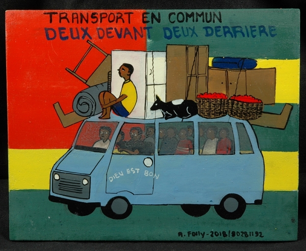 Afrika Kunst Bild - Buschtaxi / Taxi Brousse
